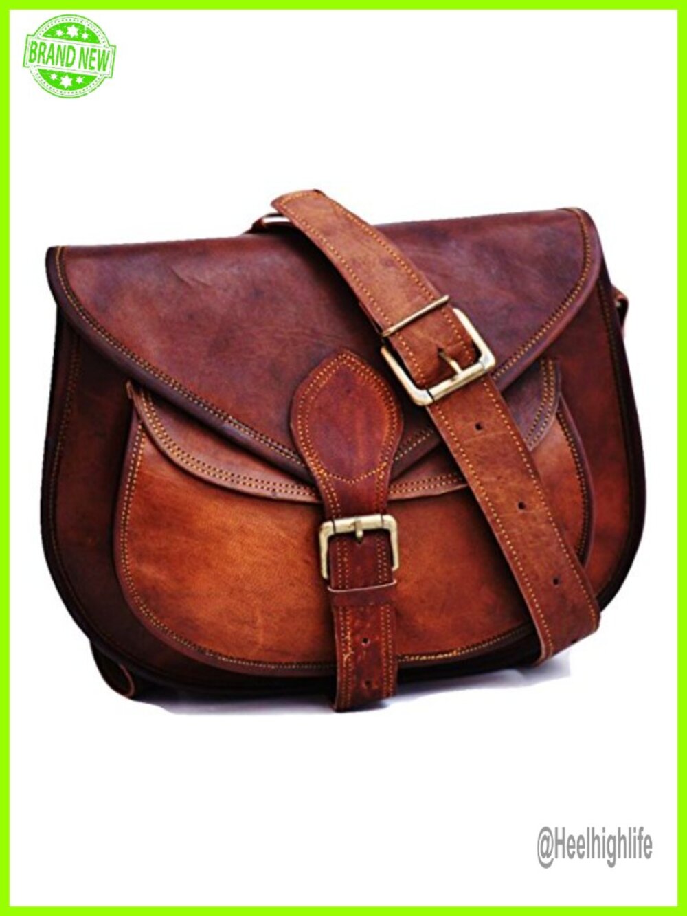 Handmade Vintage Leather Crossbody Shoulder Bag for Women